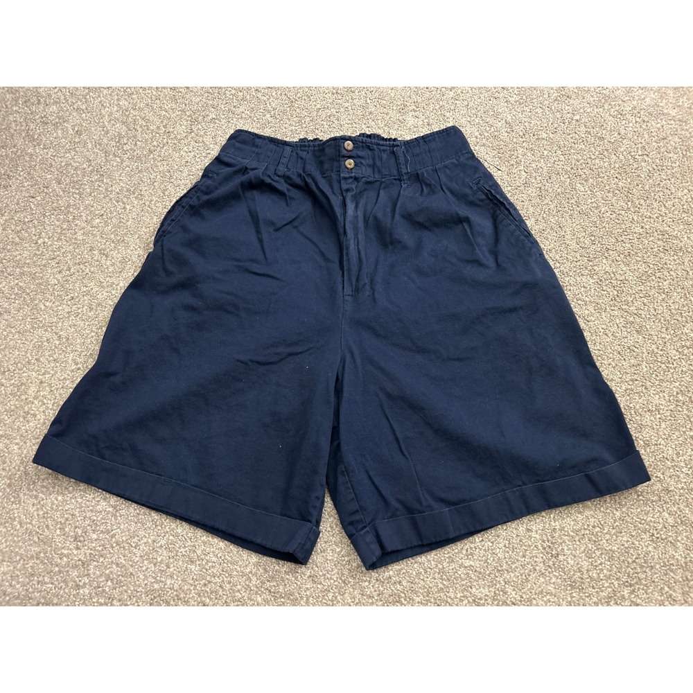 Jacque & KoKo Shorts Womens‎ 16 Navy Blue Excellent High Waist Cotton Bermuda